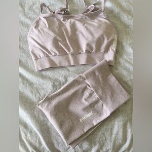 GYMSHARK ADAPT SEAMLESS LEGGINGS AND SPORTS BRA PURPLE MARL